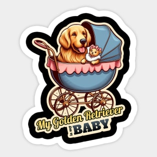 Golden retriever baby Sticker